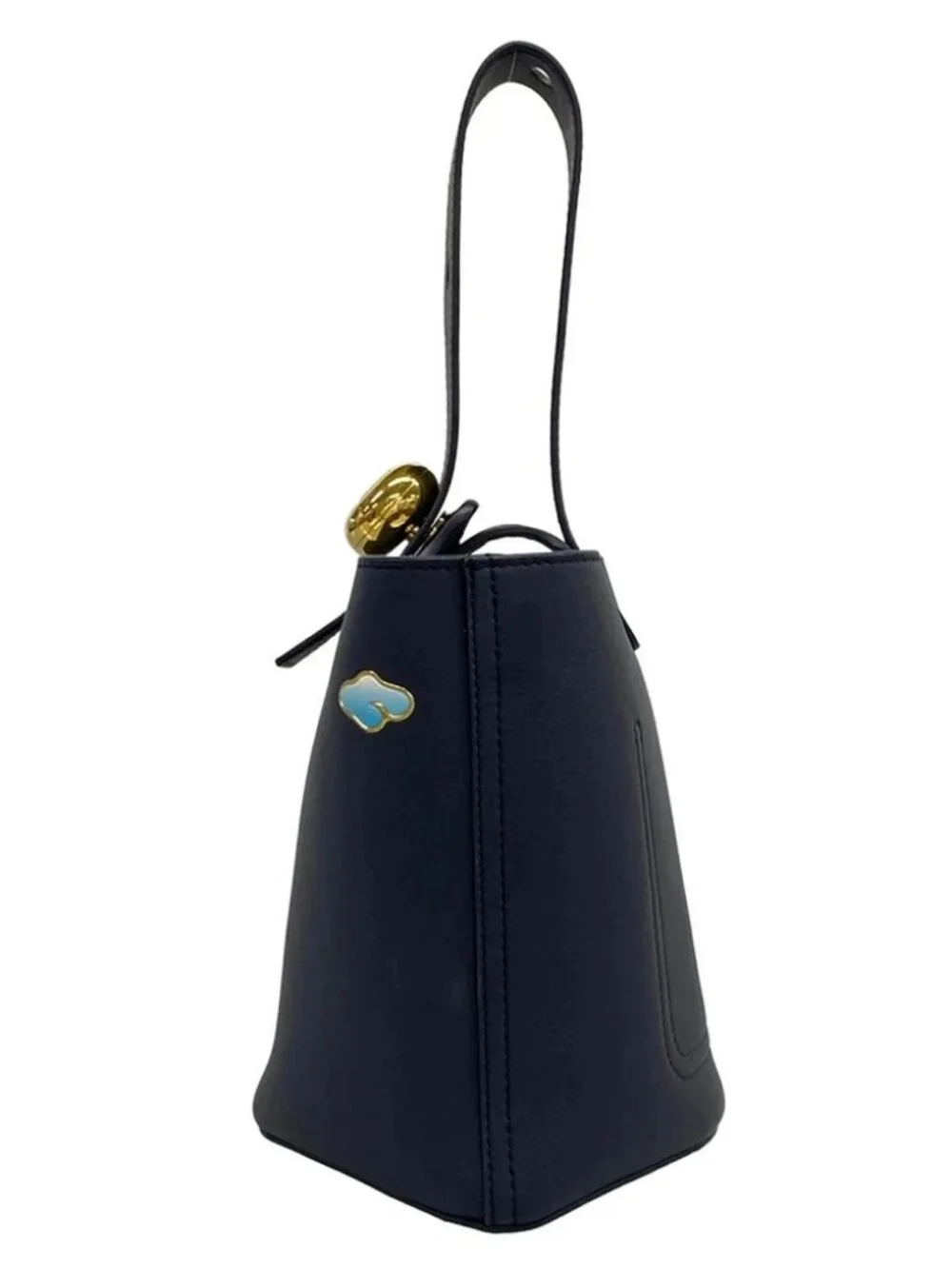 LOEWE Pebble Bucket Bag Mini AANBBBMX18 Dark Ink (Dark Navy) Nappa Calf Handbag